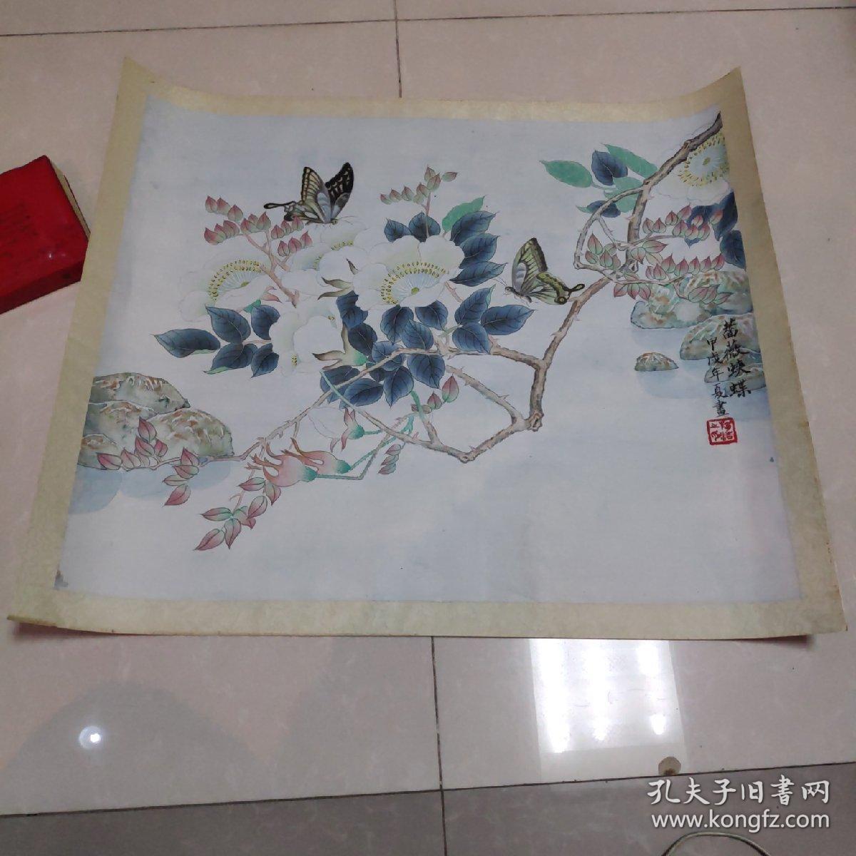 著名画家 游浩 国画工笔花鸟3 真迹 永久保真