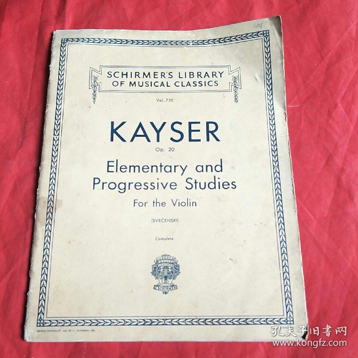 KAYSER 小学和研究进步为小提琴