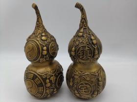 古玩铜器收藏，镇宅之宝铜葫芦，器型厚重，形制端正！