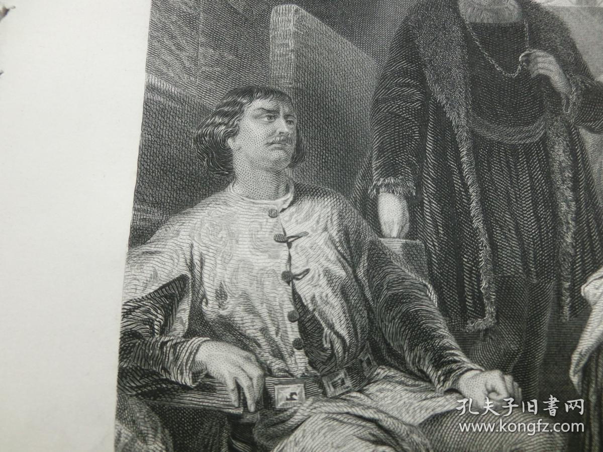 【百元包邮】《克罗伊埃的伊莎贝尔伯爵小姐》（THE COUNTESS ISABELLE OF CROYE） 1866年 钢版画  源自艺术日志 （货号AJ0654）