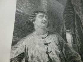 【百元包邮】《克罗伊埃的伊莎贝尔伯爵小姐》（THE COUNTESS ISABELLE OF CROYE） 1866年 钢版画  源自艺术日志 （货号AJ0654）