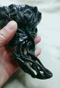 【馆藏级】和田玉籽料精雕荷叶型制茶器