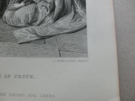 【百元包邮】《克罗伊埃的伊莎贝尔伯爵小姐》（THE COUNTESS ISABELLE OF CROYE） 1866年 钢版画  源自艺术日志 （货号AJ0654）