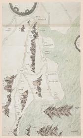 古地图1862-1864 苏州府阊、胥二门外附郭地舆图 山陵寺庙宫苑帝陵 。纸本大小45.69*75.3厘米。宣纸原色仿真。微喷