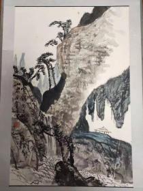 韩波写意山水画字画水墨国画书画作品条幅卷轴纯手绘