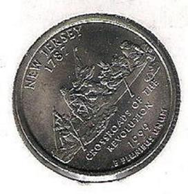 美国新泽西州25美分州币硬币货币各国纪念钱币兴趣真品收藏热卖