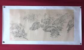 书画9928，四川画家【袁建军】钢笔画，传统山水画，厚纸精托