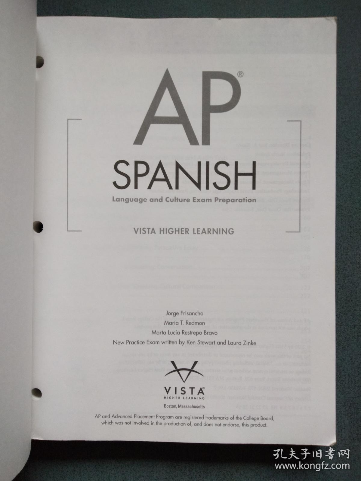 AP SPANISH  Language and Culture Exam Preparation西班牙语语言文化考试准备（内有几处笔记）原版书