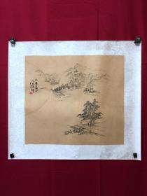 书画9947，四川画家【袁建军】钢笔画，传统山水画，镜心