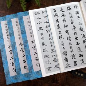 【正版】中国历代经典碑帖集字 颜真卿楷书集字名言二百句+王羲之行书集字二百句+经典碑帖隶书集字二百句+米芾行书集字二百句+智永千字文集字二百句