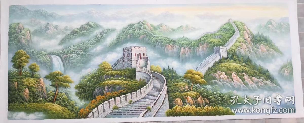 【卖家保真】当代著名画家林金山老师精品油画长城【2】 保真保手绘 真迹！【实物拍摄，质量上乘：终身保真，假一赔万】