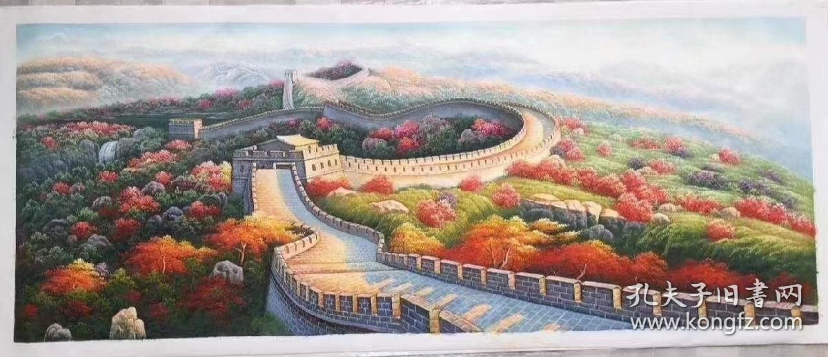 【卖家保真】当代著名画家林金山老师精品油画长城【2】 保真保手绘 真迹！【实物拍摄，质量上乘：终身保真，假一赔万】