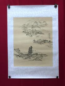 书画9975，四川画家【袁建军】钢笔画，传统山水画，镜心