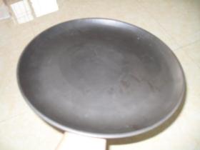 非物质文化遗产——梁子黑陶，直径一尺的大盘一只，全品
