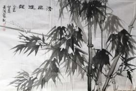 著名花鸟画家黄治兰国画竹。