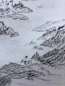 书画10000，四川画家【袁建军】钢笔画，传统山水画，厚纸精托