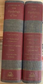 Havelock   Ellis： 性心理学    全两卷  漆布面精装   书脊、封面烫金图案   上书口刷红      1936年老版书  品相极好  特优纸张印刷