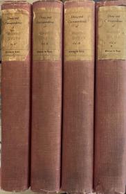 The Diary and Correspondence of Samuel  Pepys   （查理二世和詹姆士二世执政时期的海军大臣）   佩皮斯日记和书信全集  第四版  全4册 布面精装     限量豪华版   豪华版1000套之第313套     内附佩皮斯传     插图版  1911年老版书