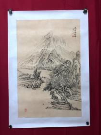 书画10008，四川画家【袁建军】钢笔画，传统山水画，厚纸精托