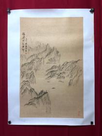 书画10018，四川画家【袁建军】钢笔画，传统山水画，厚纸精托