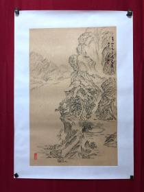 书画10020，四川画家【袁建军】钢笔画，传统山水画，厚纸精托