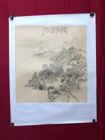 书画10022，四川画家【袁建军】钢笔画，传统山水画，厚纸精托