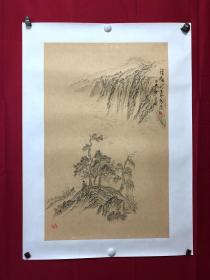 书画10025，四川画家【袁建军】钢笔画，传统山水画，厚纸精托