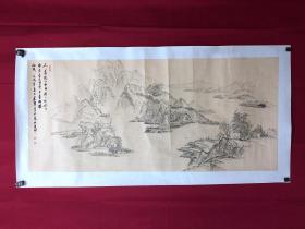 书画10033，四川画家【袁建军】钢笔画，传统山水画，厚纸精托