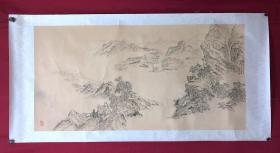 书画10035，四川画家【袁建军】钢笔画，传统山水画，厚纸精托