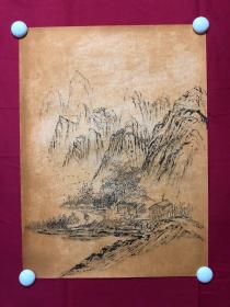 书画10040，四川画家【袁建军】钢笔画，传统山水画