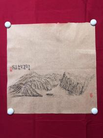 书画10053，四川画家【袁建军】钢笔画，传统山水画