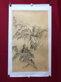 书画10026，四川画家【袁建军】钢笔画，传统山水画，厚纸精托