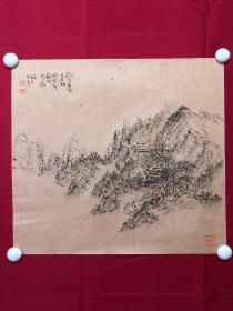 书画10049，四川画家【袁建军】钢笔画，传统山水画