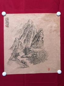 书画10050，四川画家【袁建军】钢笔画，传统山水画