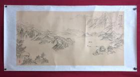 书画10031，四川画家【袁建军】钢笔画，传统山水画，镜心