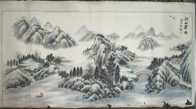 佚名山水画作品（有印自鉴）江山碧水