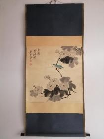 h.844东生《南国多此景》著名画家，原裱立轴作品，作品保真