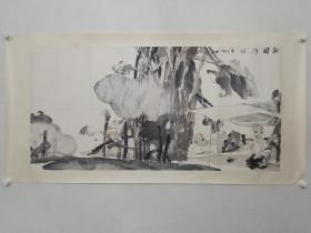 保真书画，著名军旅画家裴开元《故园清韵》国画一幅，原装裱镜心，尺寸61×123cm