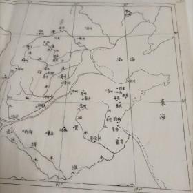 【《河山集》插图原稿】八十年代出版图书插图用小8开《魏晋南北朝时期黄河流域蚕桑事业分布图》手绘地图1页