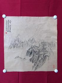 书画10054，四川画家【袁建军】钢笔画，传统山水画