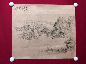 书画10061，四川画家【袁建军】钢笔画，传统山水画