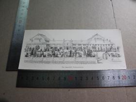 【百元包邮】1895年木刻版画《das japanische parlamentshaus》(日本国会大厦) 尺寸见图（货号603024）