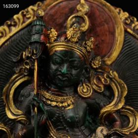 西‮寺藏‬院收老擦擦彩绘描金‮宝财‬天王一尊     重171克  高10.5厘米   宽9.5厘米
