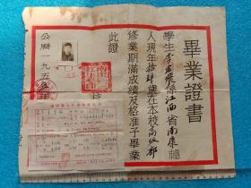 1955年江西省南康县毕业证有照片包邮
