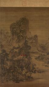 明 刘度 仿巨然山水 65x114cm 绢本 1:1高清国画复制品