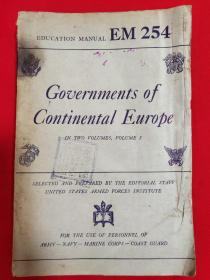 GOVERNMENTS OFCONTINENTAL EUROPE【32开本见图】C11