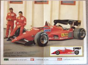 F1海报 法拉利海报 Ferrari1984年车手合影alboreto arnoux 一级方程式赛车锦标赛原版海报 fomulaone