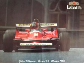 F1海报 法拉利海报 1980年Gilles Villeneuve吉尔斯·维伦纽夫，加拿大已故 F1天才车手原版海报 fomulaone Ferrari312T5车型