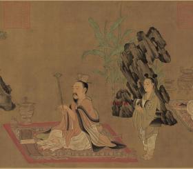 唐 孙位 高逸图竹林七贤图 40x221.6cm 绢本 1:1高清国画复制品