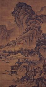 明 李在 阔渚遥峰图 33x61cm 绢本 1:1高清国画复制品